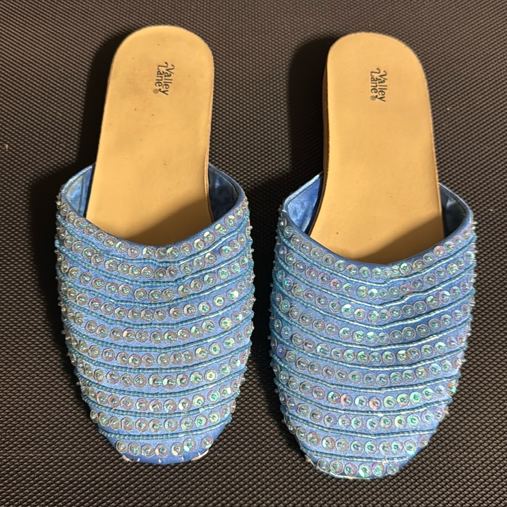 Women’s Sequin Slip on Sandal Shoes